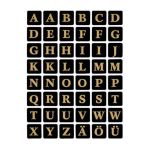 HERMA Buchstaben 13x13mm A-Z Folie schwarz gold geprgt 2 Bl.