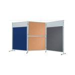 Prsentations-Stellwand ECO, 120 x 30 cm, blau/Filz, blau/Filz