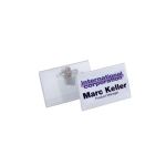 Namenschild Click Fold 75x40mm mit Kombiklemme 5er Pack