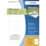 HERMA Haftetiketten wei A4 Movables 63,5x29,6 2700 St.