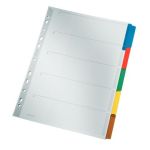 Kartonregister Blanko, A4, Karton, 5 Blatt, grau