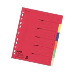 Register 1-6 A4 Karton farbig 6 Farben gelocht mit Orgadruck