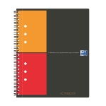 Oxford Collegeblock International Activebook DIN A5+ kariert Polypropylen grau/orange/rot 80 Bl.