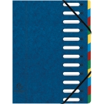 Exacompta Ordnungsmappe Harmonika DIN A4 225g/m Colorspankarton Farbe: blau Farbe des Fcherblocks