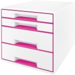 Leitz Schubladenbox WOW CUBE 4 Schubladen DIN A4 Polystyrol Gehäusefarbe: weiß Farbe der Schublade: 