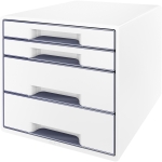 Leitz Schubladenbox WOW CUBE 4 Schubladen DIN A4 Polystyrol Gehusefarbe: wei Farbe der Schublade: 