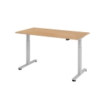 Hammerbacher Schreibtisch Mae: 1.600 x 710-1.200 x 800 mm (B x H x T) Spanplatte eiche