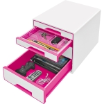 Leitz Schubladenbox WOW CUBE 4 Schubladen DIN A4 Polystyrol Gehäusefarbe: weiß Farbe der Schublade: 