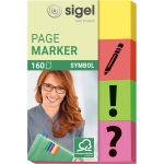 SIGEL Haftmarker Symbol 50 x 20 mm (B x H) gelb, orange, grn, pink Unterschrift, Ausrufezeichen, Fr