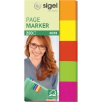 SIGEL Haftmarker Neon 50 x 20 mm (B x H) orange, gelb, rot, grn, pink 40 Bl./Block 5 Block/Pack.