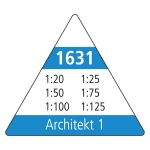 M+R Dreikantmastab 30cm Architekt 1: 1:20, 1:25, 1:50, 1:75, 1:100, 1:125 Kunststoff wei