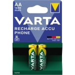 Varta Akku Recharge Accu Phone AA/Mignon HR6 Nickel-Metallhydrid 1,2V 1.600 mAh 2 St./Pack.