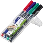 STAEDTLER Folienstift Lumocolor permanent 317 1mm farbig sortiert nicht dokumentenecht 4 St./Pack.