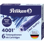 Pelikan Tintenpatrone 4001 TP/6 Standardtintenpatrone lschbar knigsblau 6 St./Pack.