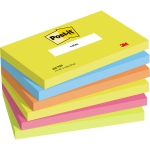 Post-it Haftnotiz Notes Energetic Collection 127 x 76 mm (B x H) neongelb, paradiseblau, vitalorang