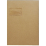 Versandtasche DIN C4 229 x 324 mm (B x H) mit Selbstklebung mit Fenster 90g/m natronbraun 25 St./Pa