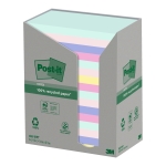 Post-it Haftnotiz Recycling Notes Tower Pastell Rainbow 127 x 76 mm (B x H) je 4 x mint, rosa, je 3