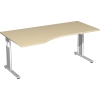 Gerambel Schreibtisch C Fu Flex Mae: 1.800 x 680-820 x 800/1.000 mm (B x H x T) Dreischicht-Feins