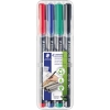 STAEDTLER Folienstift Lumocolor permanent 318 0,6mm farbig sortiert nicht dokumentenecht 4 St./Pac