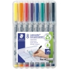 STAEDTLER Folienstift Lumocolor non-permanent 315 1mm farbig sortiert nicht dokumentenecht 8 St./P